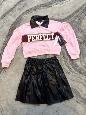 Kids Pink & Black 'Perfect' Matching Set - Unbranded